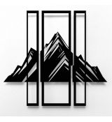 Moderný drevený trojdielny abstraktný obraz - Minimalistické Hory výška 52 cm, šírka 60 cm čierna