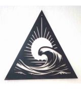 Burlivé vlny mora - abstraktný drevený obraz 45x45 cm čierna